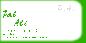 pal ali business card